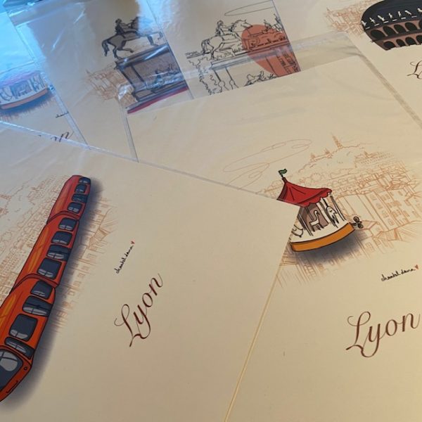LYON – Lot 5 affiches de Lyon A3 – Image 2