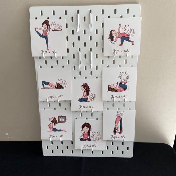 Lot de 8 cartes « yoga & cat » de 12cm x 12cm