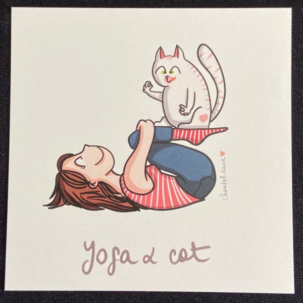 Lot de 8 cartes « yoga & cat » de 12cm x 12cm – Image 3