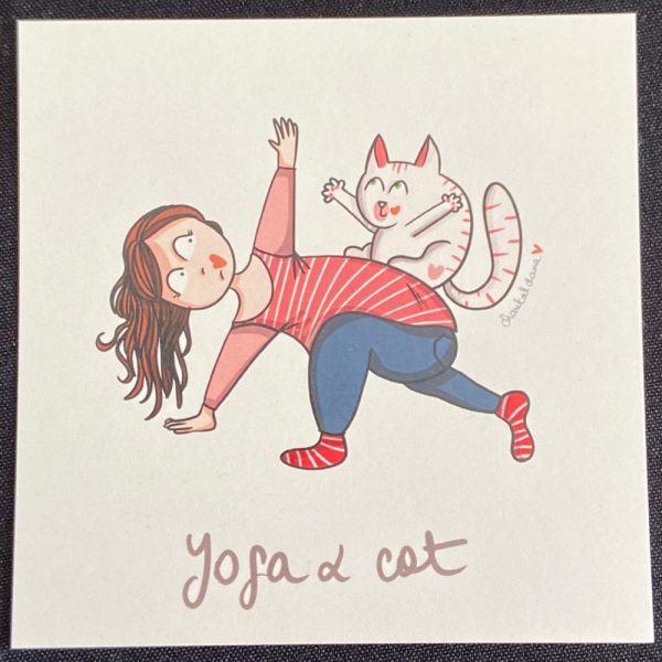 Lot de 8 cartes « yoga & cat » de 12cm x 12cm – Image 9